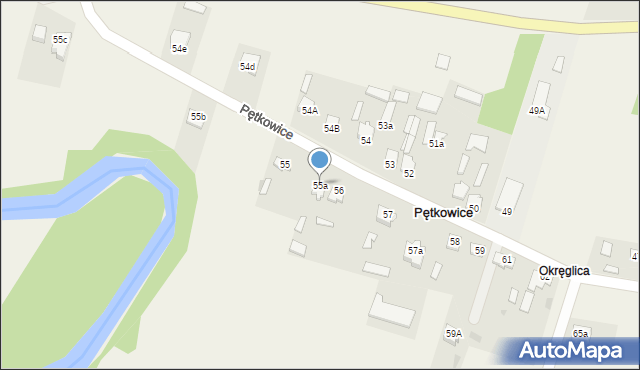 Pętkowice, Pętkowice, 55a, mapa Pętkowice