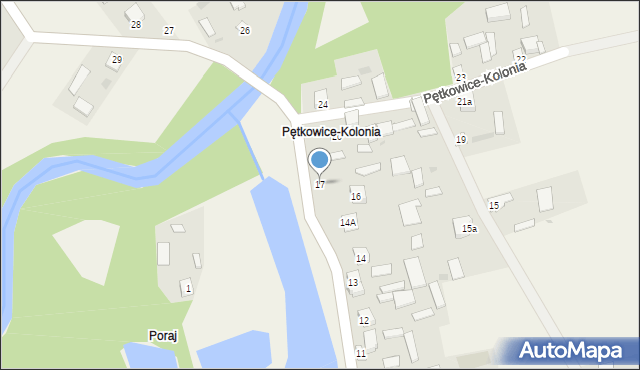 Pętkowice, Pętkowice-Kolonia, 17, mapa Pętkowice