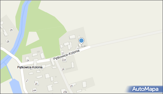 Pętkowice, Pętkowice-Kolonia, 22a, mapa Pętkowice