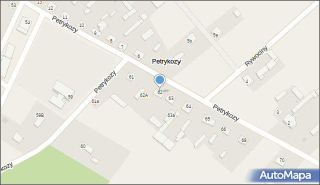 Petrykozy, Petrykozy, 62, mapa Petrykozy