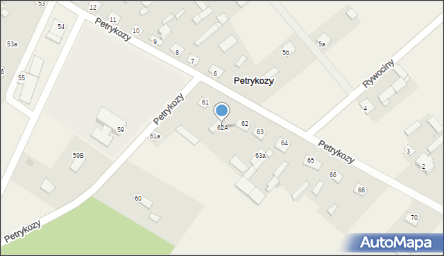 Petrykozy, Petrykozy, 62A, mapa Petrykozy