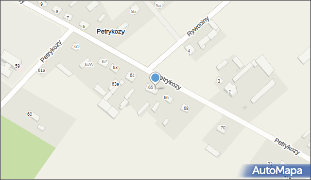 Petrykozy, Petrykozy, 65A, mapa Petrykozy