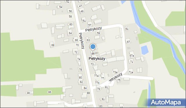 Petrykozy, Petrykozy, 65, mapa Petrykozy