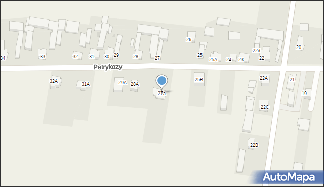 Petrykozy, Petrykozy, 27a, mapa Petrykozy