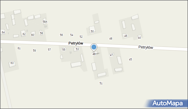 Petryłów, Petryłów, 49, mapa Petryłów