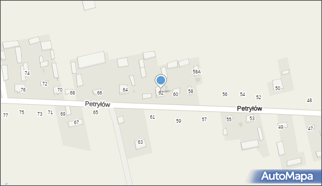 Petryłów, Petryłów, 62, mapa Petryłów