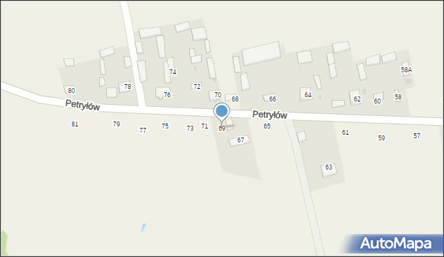 Petryłów, Petryłów, 69, mapa Petryłów