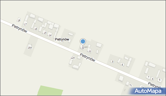 Petrynów, Petrynów, 12, mapa Petrynów