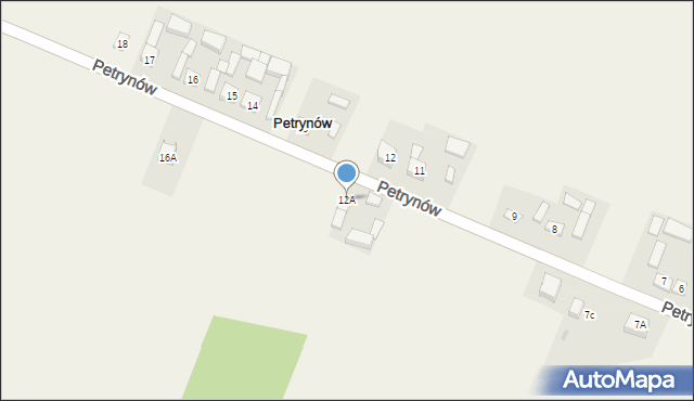 Petrynów, Petrynów, 12A, mapa Petrynów