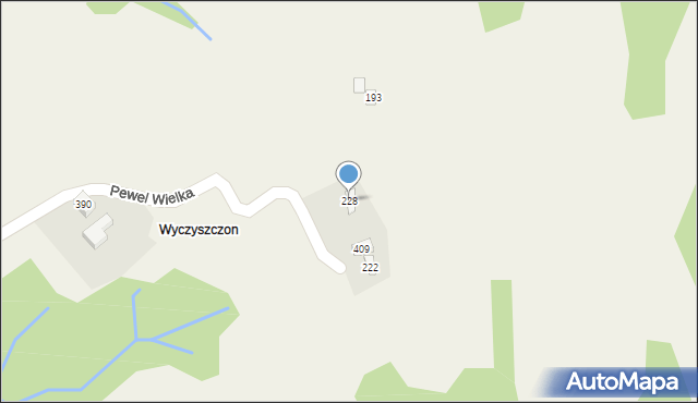 Pewel Wielka, Pewel Wielka, 228, mapa Pewel Wielka