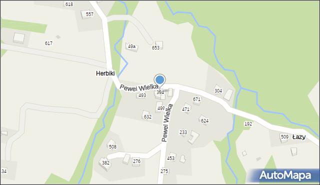 Pewel Wielka, Pewel Wielka, 394, mapa Pewel Wielka
