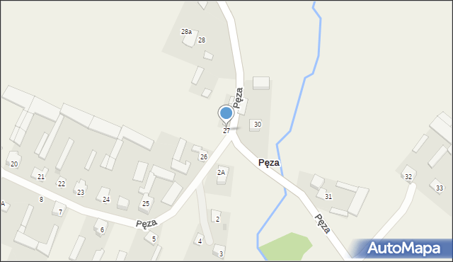 Pęza, Pęza, 27, mapa Pęza