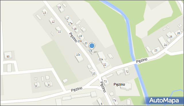 Pęzino, Pęzino, 21a, mapa Pęzino