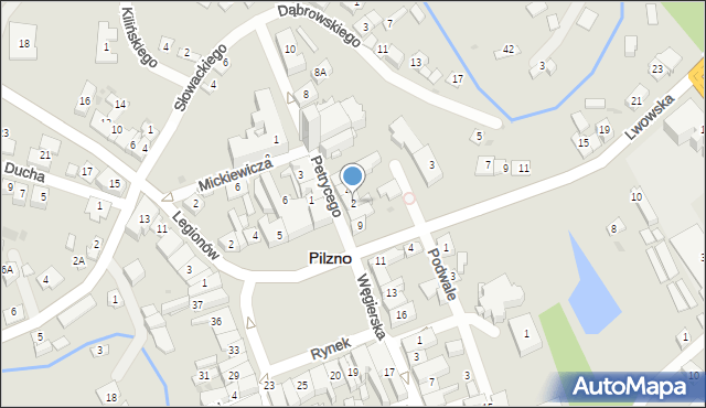Pilzno, Petrycego, 2, mapa Pilzno
