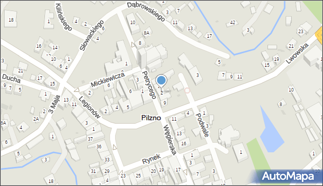 Pilzno, Petrycego, 2, mapa Pilzno