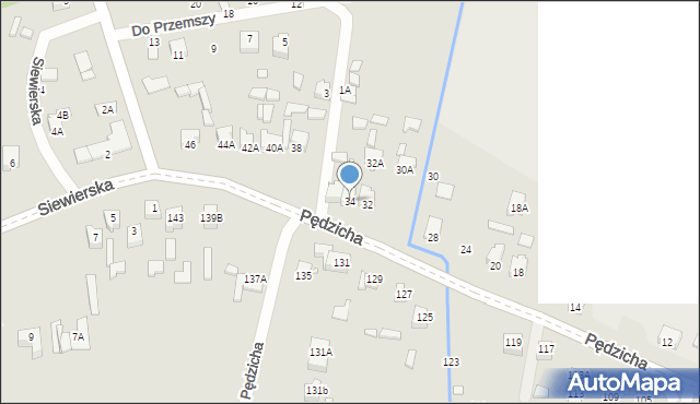 Poręba, Pędzicha Franciszka, ks., 34, mapa Poręba