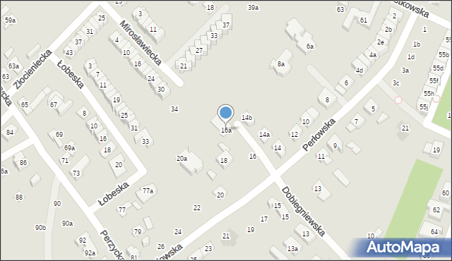 Poznań, Perłowska, 16a, mapa Poznania