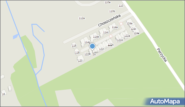 Poznań, Perzycka, 122o, mapa Poznania