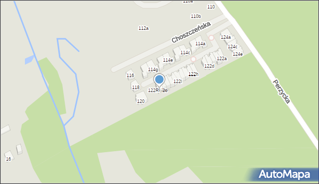 Poznań, Perzycka, 122p, mapa Poznania