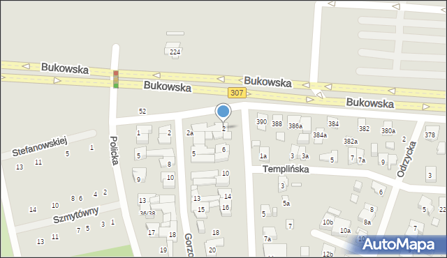 Poznań, Perzycka, 2, mapa Poznania