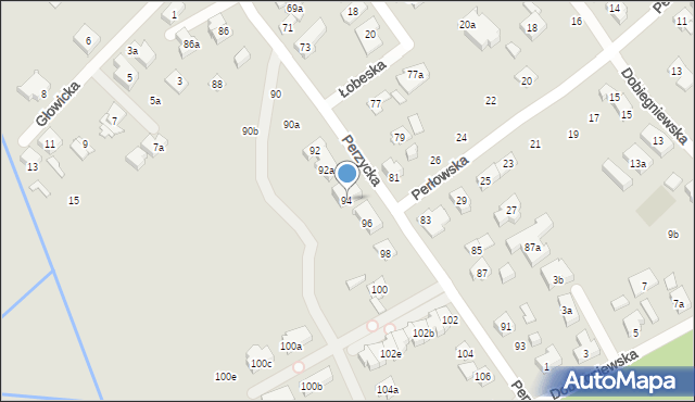 Poznań, Perzycka, 94, mapa Poznania