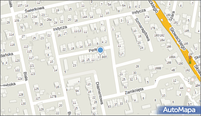 Radom, Perłowa, 5, mapa Radomia