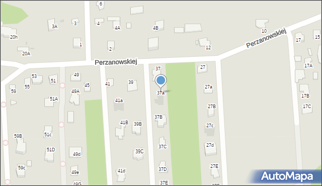 Radom, Perzanowskiej Stefanii, dr., 37a, mapa Radomia