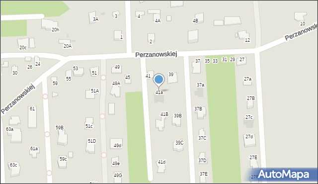 Radom, Perzanowskiej Stefanii, dr., 41a, mapa Radomia
