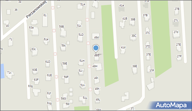Radom, Perzanowskiej Stefanii, dr., 49G, mapa Radomia