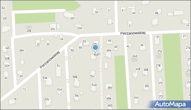 Radom, Perzanowskiej Stefanii, dr., 51A, mapa Radomia