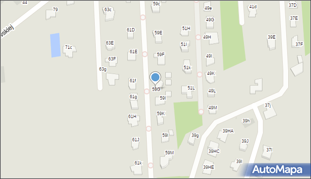 Radom, Perzanowskiej Stefanii, dr., 59G, mapa Radomia