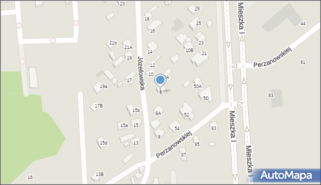 Radom, Perzanowskiej Stefanii, dr., 8, mapa Radomia