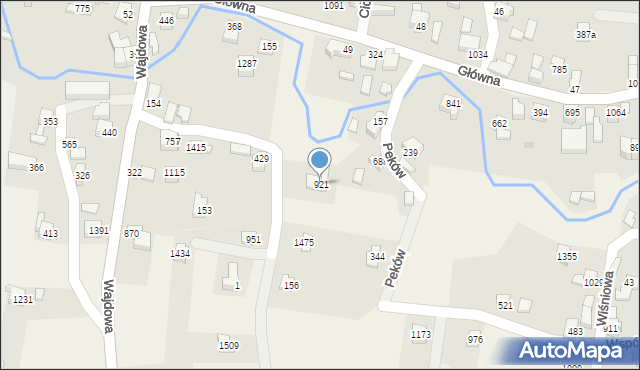 Radziechowy, Peków, 921, mapa Radziechowy