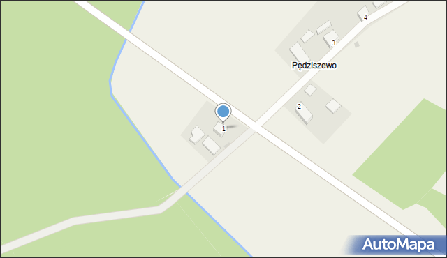 Rozwory, Pędziszewo, 1, mapa Rozwory