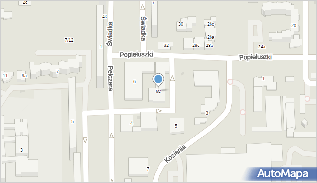 Rzeszów, Pelczara Józefa Sebastiana, bp., 6C, mapa Rzeszów