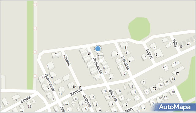 Siemianowice Śląskie, Pelikanów, 12, mapa Siemianowice Śląskie