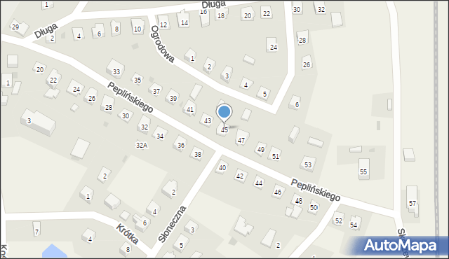 Skorzewo, Peplińskiego Franciszka, 45, mapa Skorzewo