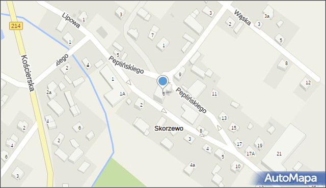 Skorzewo, Peplińskiego Franciszka, 6, mapa Skorzewo