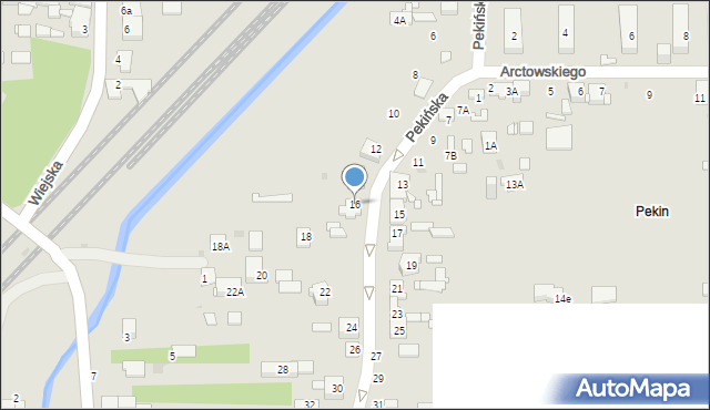 Sosnowiec, Pekińska, 16, mapa Sosnowca