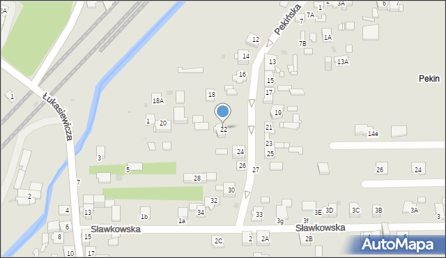 Sosnowiec, Pekińska, 22, mapa Sosnowca