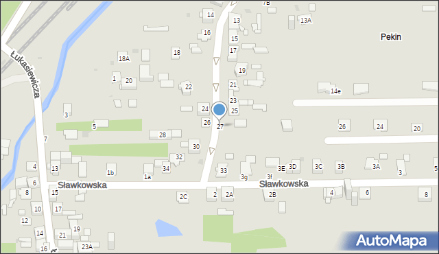 Sosnowiec, Pekińska, 27, mapa Sosnowca