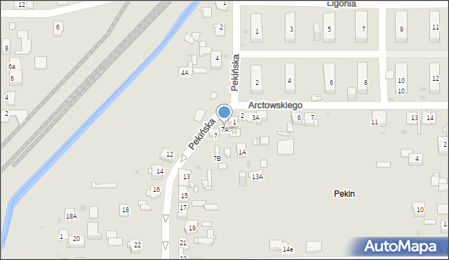 Sosnowiec, Pekińska, 7A, mapa Sosnowca