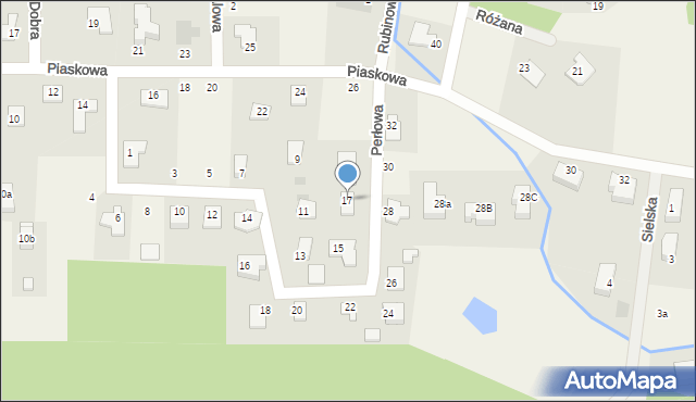 Stawiguda, Perłowa, 17, mapa Stawiguda