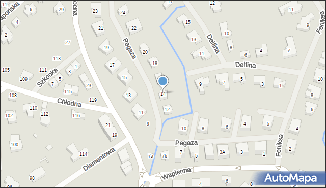 Szczecin, Pegaza, 14, mapa Szczecina