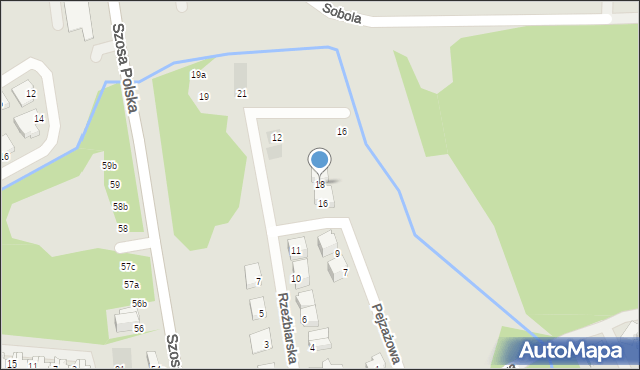 Szczecin, Pejzażowa, 18, mapa Szczecina