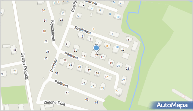 Szczecin, Perłowa, 15, mapa Szczecina