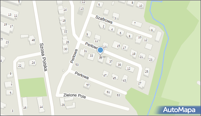 Szczecin, Perłowa, 35, mapa Szczecina