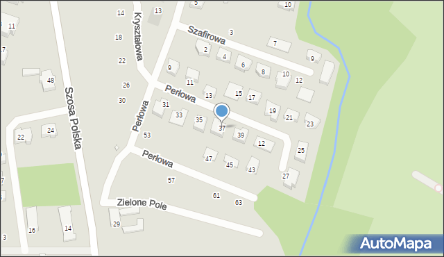 Szczecin, Perłowa, 37, mapa Szczecina