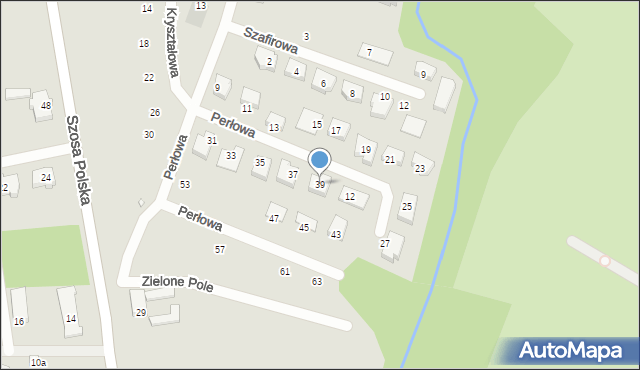 Szczecin, Perłowa, 39, mapa Szczecina