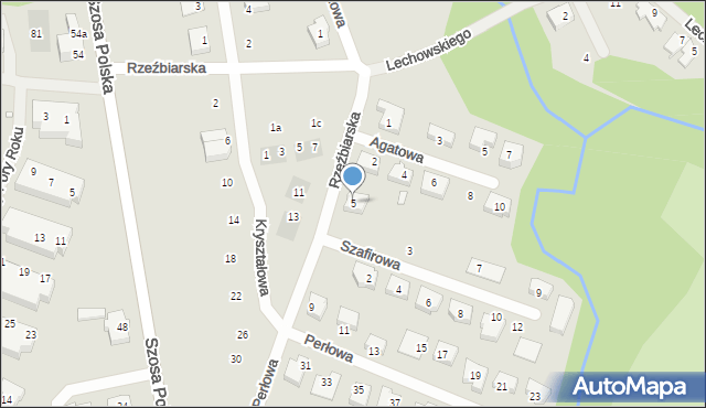 Szczecin, Perłowa, 5, mapa Szczecina